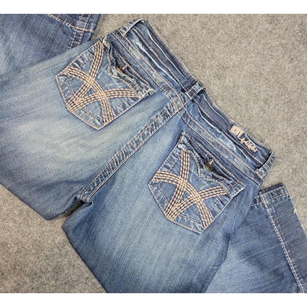 Kut From The Kloth Capri Jeans Womens 6 Blue Thick Stitch Y2K Boho Streetwear